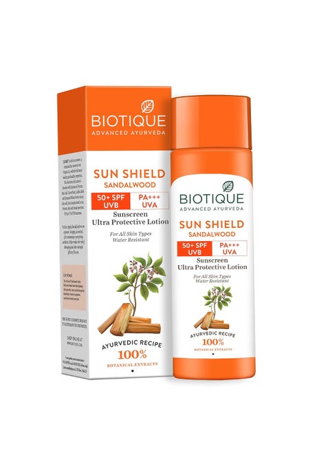 Biotique Bio Sandalwood Sunscreen Ultra Soothing Face Lotion, SPF 50+ |Ultra Protective Lotion| Keeps Skin Soft, Fair and Moisturized| Water Resistant| For All Skin Types| 190ml